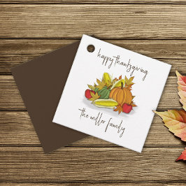 Happy thanksgiving höstskörd enkel gåvor etiketter