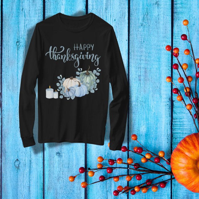 Happy thanksgiving i blått | t shirt (Skapare uppladdad)
