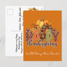 Happy thanksgiving - i hela Sak Ge tack Helg Vykort
