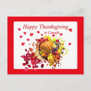 Happy thanksgiving i Kanada Cornucopia Helg Vykort