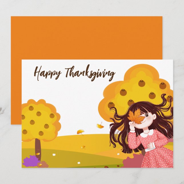 Happy thanksgiving inbjudningar (Fram/baksida)