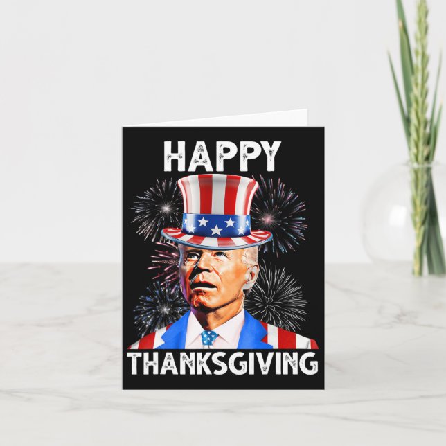 Happy thanksgiving Joe Biden Fireworks Patriotic 4 Kort (Framsida)