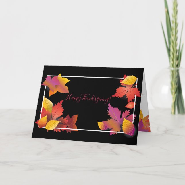 Happy thanksgiving Julfest, Fall Maple blad Kort (Framsida)