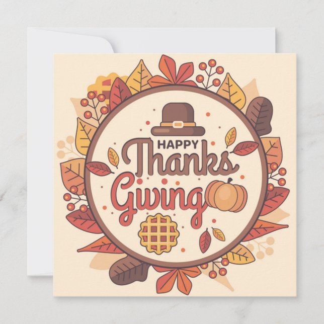 Happy thanksgiving julkort (Framsida)