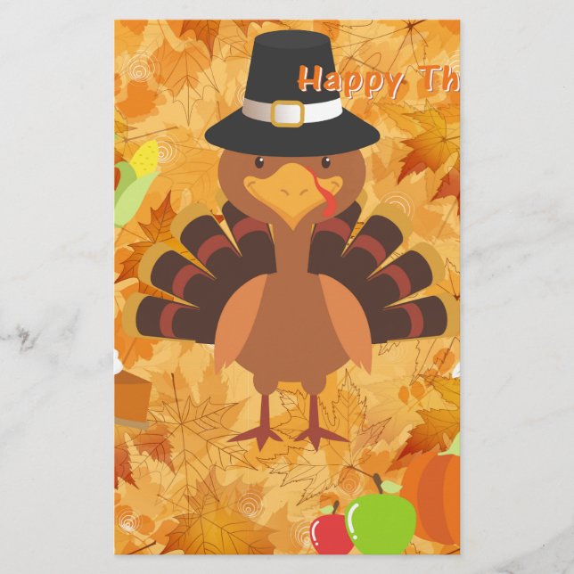 happy thanksgiving kalkon brevpapper (Framsida)