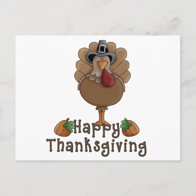 happy thanksgiving kalkon helg vykort (Framsida)