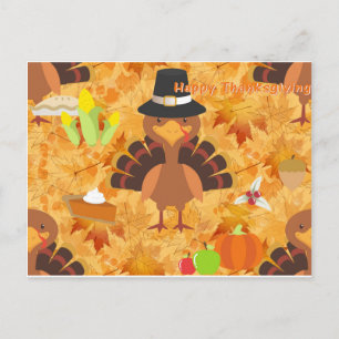 happy thanksgiving kalkon helg vykort