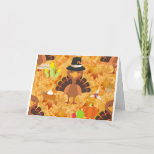 happy thanksgiving kalkon helgkort
