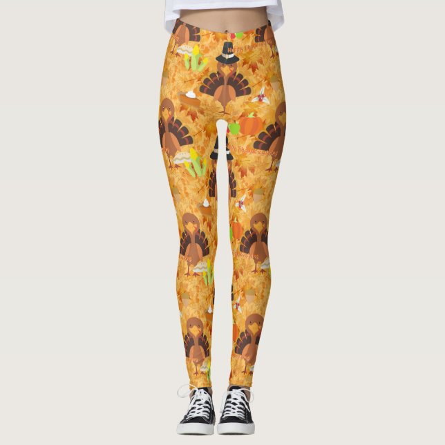 happy thanksgiving kalkon leggings (Framsida)