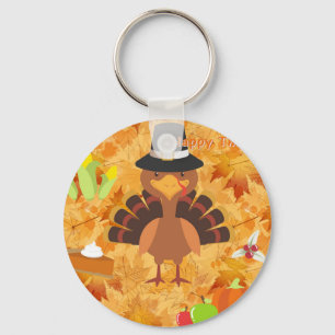happy thanksgiving kalkon nyckelring