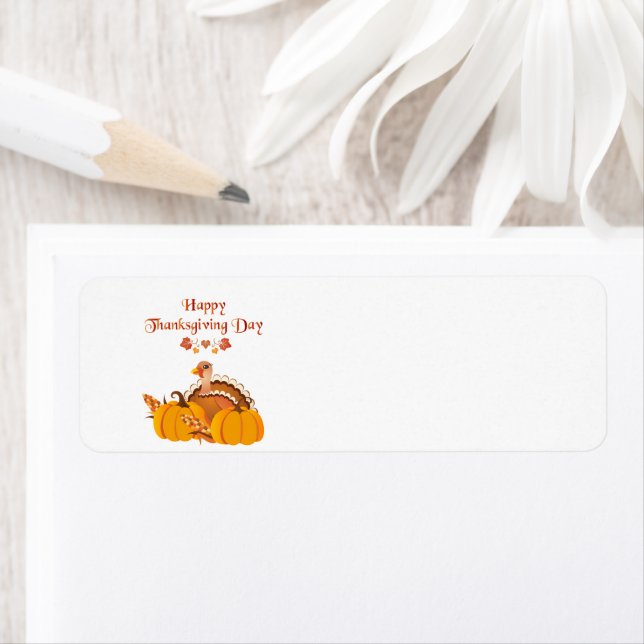 Happy thanksgiving kalkon returadress etikett (Insitu)