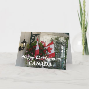 Happy thanksgiving KANADA/Maple Löv Flaggor Helgkort