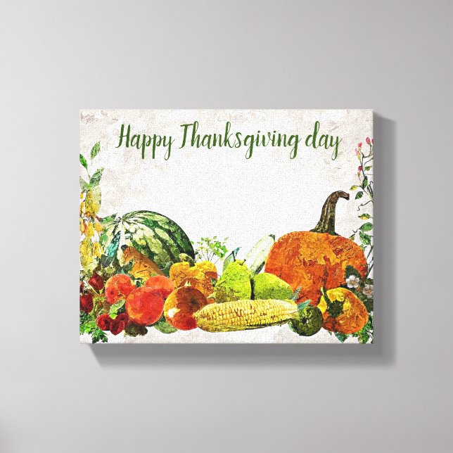 Happy thanksgiving-Kanvastrycket Canvastryck (Framsida)