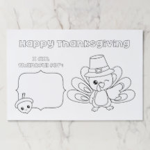 Happy thanksgiving Kids Färg Bordstablett Aktivite