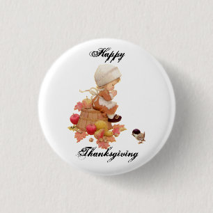 Happy thanksgiving klämmer fast rundan och knapp