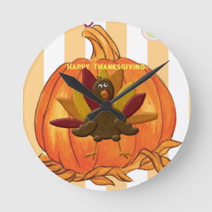Happy thanksgiving-klockslag rund klocka
