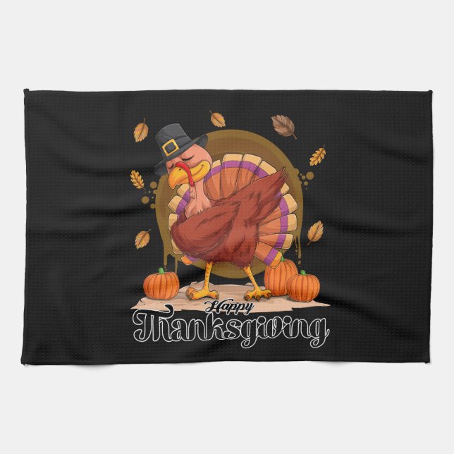 Happy thanksgiving kökshandduk (Horisontell)