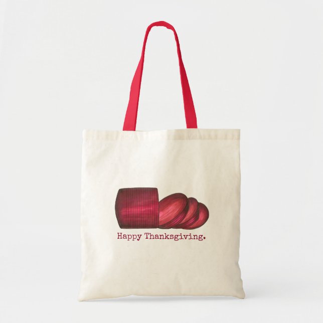 Happy thanksgiving-konserverad tranberrismat tygkasse (Framsidan)