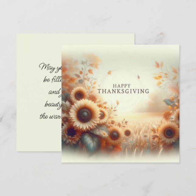 Happy thanksgiving kort (Fram/baksida)