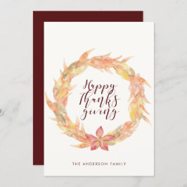 Happy thanksgiving-kort för höst löv inbjudningar