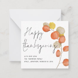 HAPPY THANKSGIVING-kort för MINI Höst löv Anteckningskort