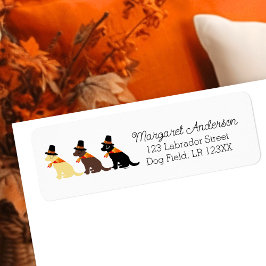 Happy thanksgiving Labrador Silhouette-etikett Returadress Etikett