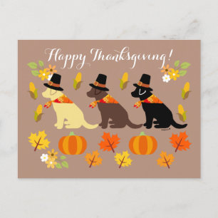 Happy thanksgiving Labrador Silhouette Helg Vykort