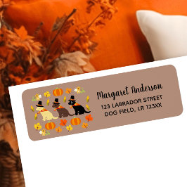 Happy thanksgiving Labrador Silhouette Returadress Etikett