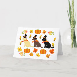 Happy thanksgiving Labrador Silhouette White Kort