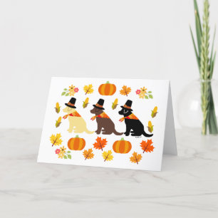 Happy thanksgiving Labrador Silhouette White Kort