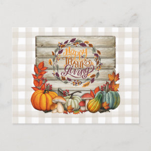 Happy thanksgiving Land Harvest Rustic Helg Vykort