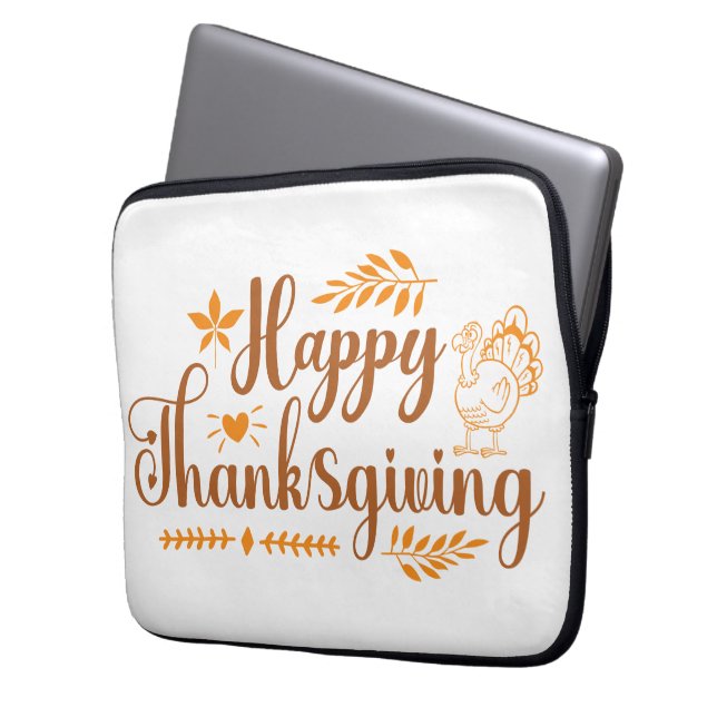 Happy thanksgiving laptop fodral (Framsidan Vänster)