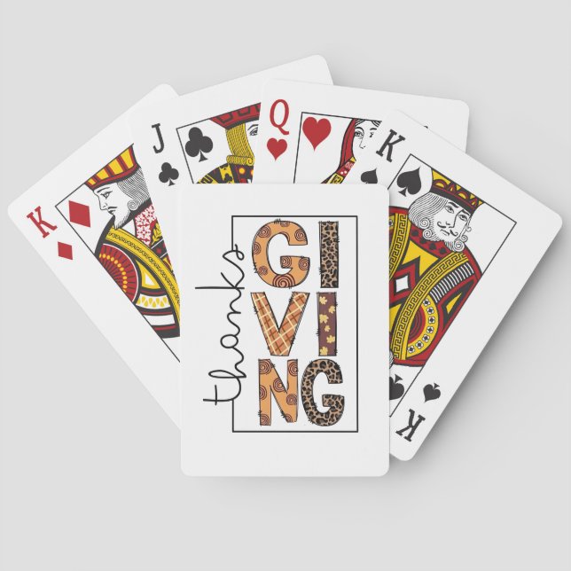 Happy thanksgiving Leopard Skriv ut Rainbow Turkie Casinokort (Baksidan)