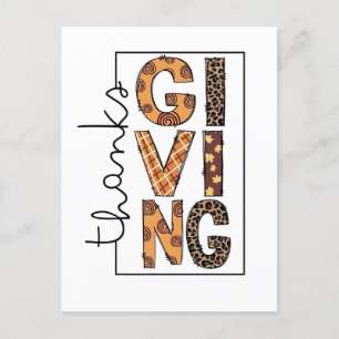 Happy thanksgiving Leopard Skriv ut Rainbow Turkie Inbjudan Vykort