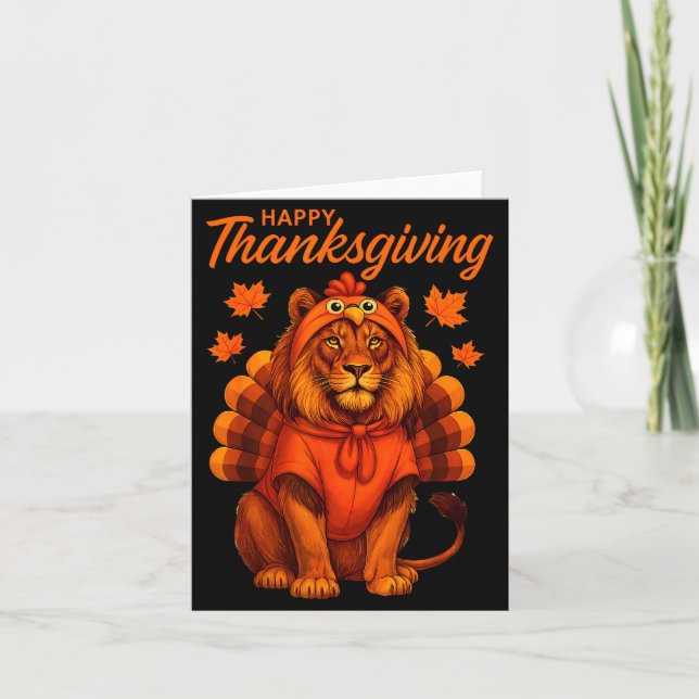 Happy Thanksgiving Lion Women Boys Girls Kids Outf Kort (Framsida)
