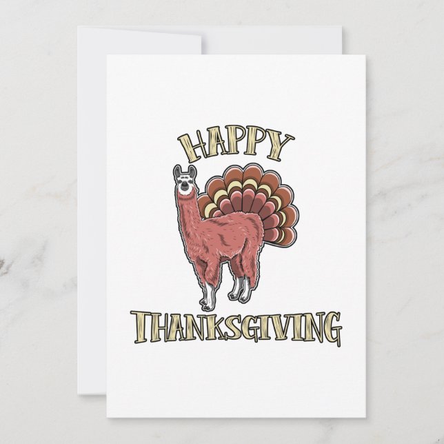 Happy thanksgiving Llama Alpaca Turkey Roligt Gift Meddelande (Framsida)