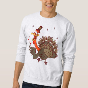 happy thanksgiving lustig kalkon lång ärmad tröja