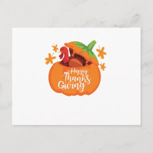 Happy thanksgiving - Lustigt Pumpkin-Turkiet-dagen Helg Vykort