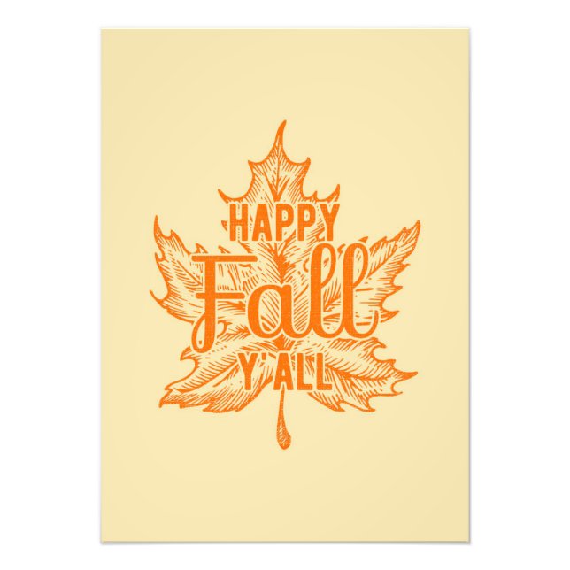 Happy thanksgiving Lycklig Fall Yall Fototryck (Framsidan)