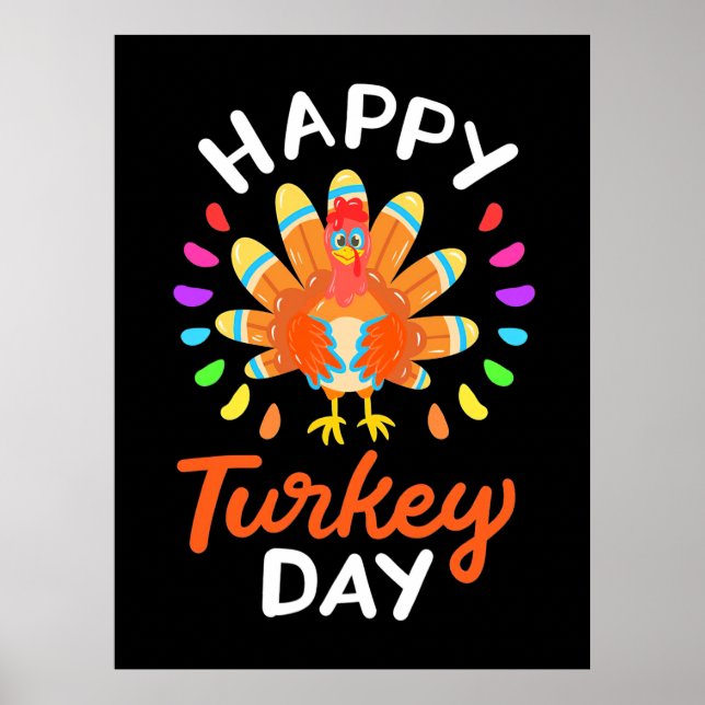 Happy thanksgiving Lycklig Turkiet-dagen Poster (Framsidan)