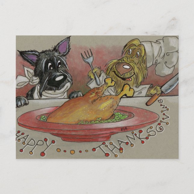 Happy thanksgiving, Lycklig Turkiet-vykort Vykort (Framsida)