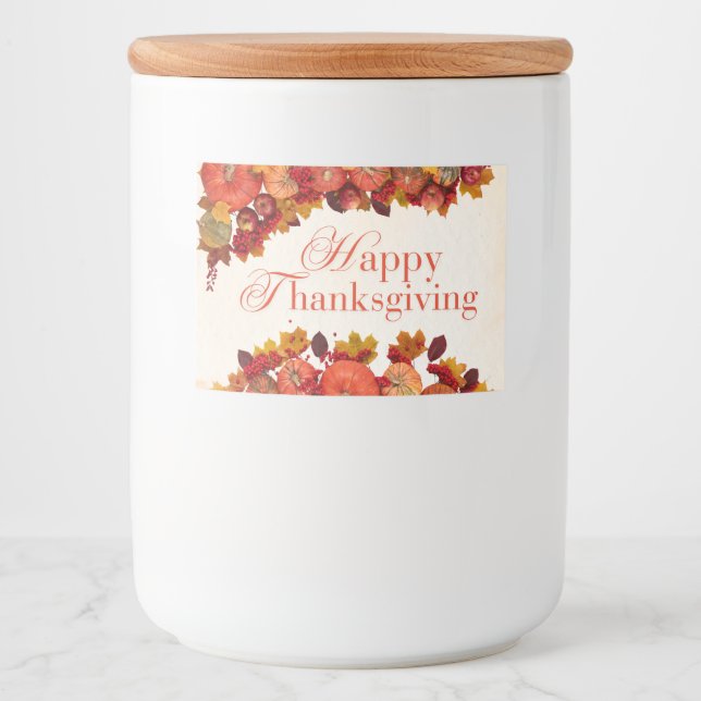 Happy thanksgiving mat etiketter (Framsida)