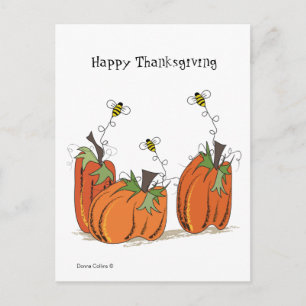 Happy thanksgiving med bivykort vykort