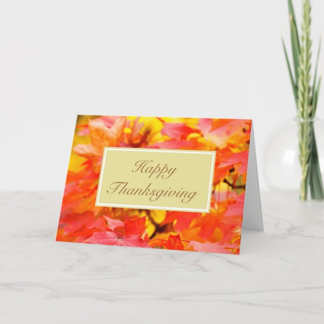 Happy thanksgiving med höst löv anpassningsbar helgkort (Framsida)