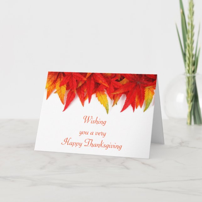 Happy thanksgiving med höst löv anpassningsbar helgkort (Framsida)