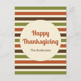 Happy thanksgiving med Namn Färg Rand Vykort