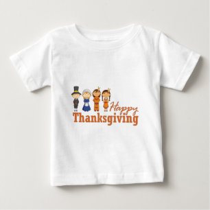 Happy thanksgiving med Pilgrim Native American T-shirt