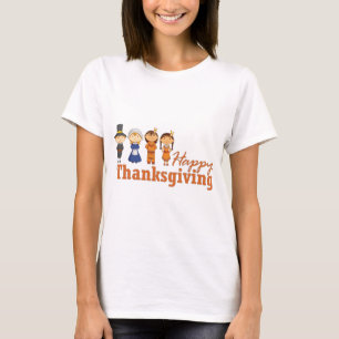 Happy thanksgiving med Pilgrim Native American Tröja