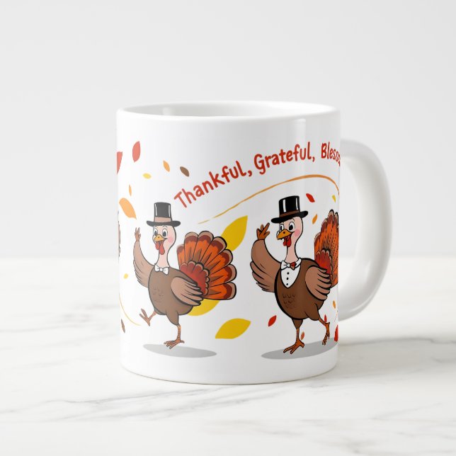 Happy thanksgiving med tackcitat jumbo mugg (Framsida höger)