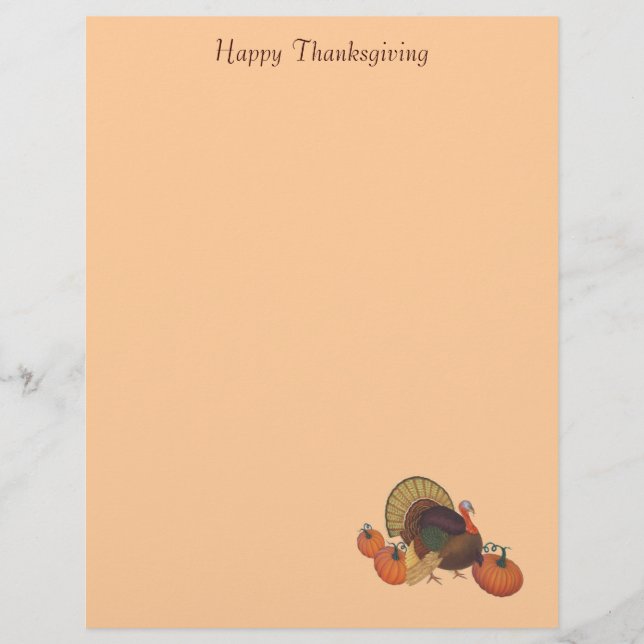 Happy thanksgiving med Turkiet Letterhead (Framsida)